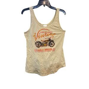 Harley Davidson Tacoma Washington Classic American Vintage Yellow Tank Top Large